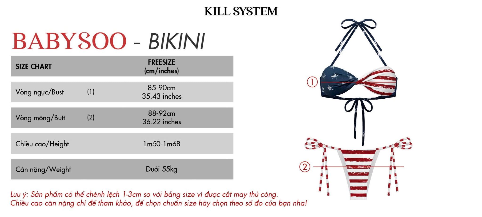  Bikini hai mảnh in cờ Mỹ gợi cảm BABYSOO - KILLSYSTEM 