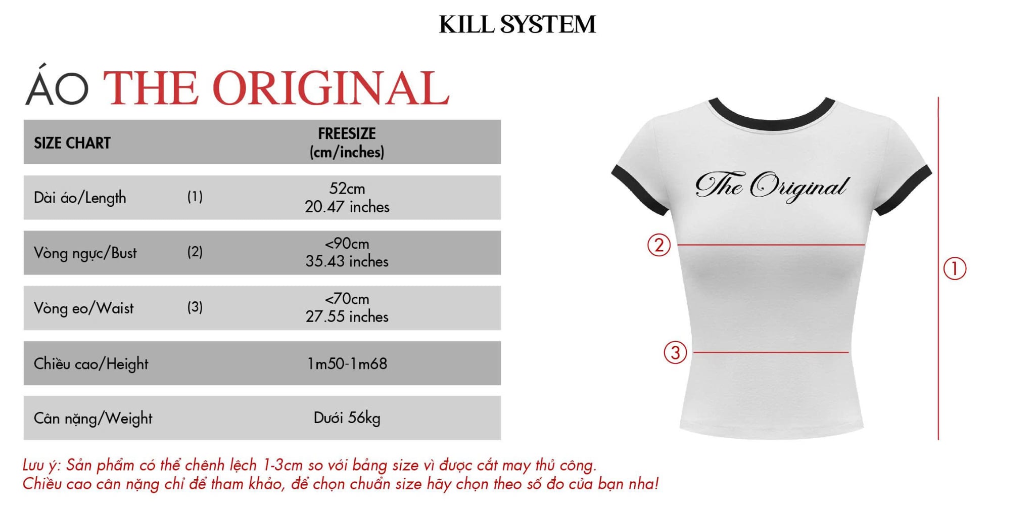  Áo thun babytee phối viền in chữ THE ORIGINAL - KILLSYSTEM 