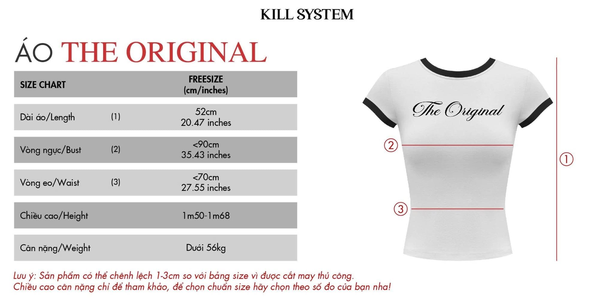  Áo thun babytee phối viền in chữ THE ORIGINAL - KILLSYSTEM 