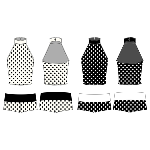  Quần chấm bi cạp trễ gập eo tôn dáng BEWISH - KILLSYSTEM 