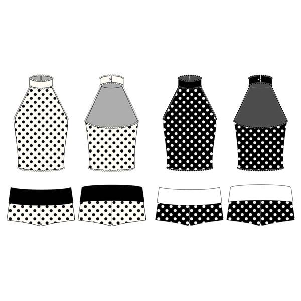  Quần chấm bi cạp trễ gập eo tôn dáng BEWISH - KILLSYSTEM 