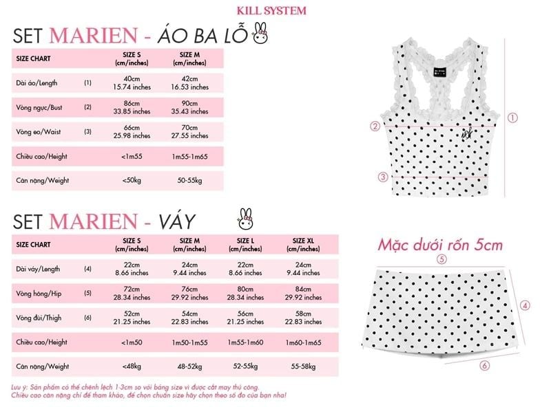  Váy quần phối ren chấm bi MARIEN -KILLSYSTEM 