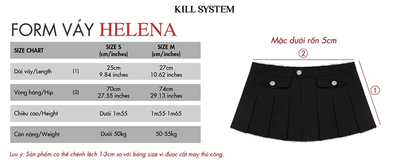  Chân váy xếp ly giả túi kèm quần bảo hộ HELENA - KILLSYSTEM 