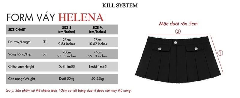  Chân váy xếp ly giả túi kèm quần bảo hộ HELENA - KILLSYSTEM 
