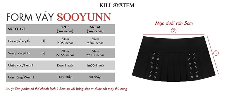  Chân váy xếp ly mắt cáo kèm quần bảo hộ SOOYUNN - KILLSYSTEM 