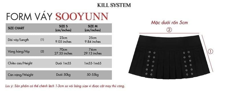  Chân váy xếp ly mắt cáo kèm quần bảo hộ SOOYUNN - KILLSYSTEM 