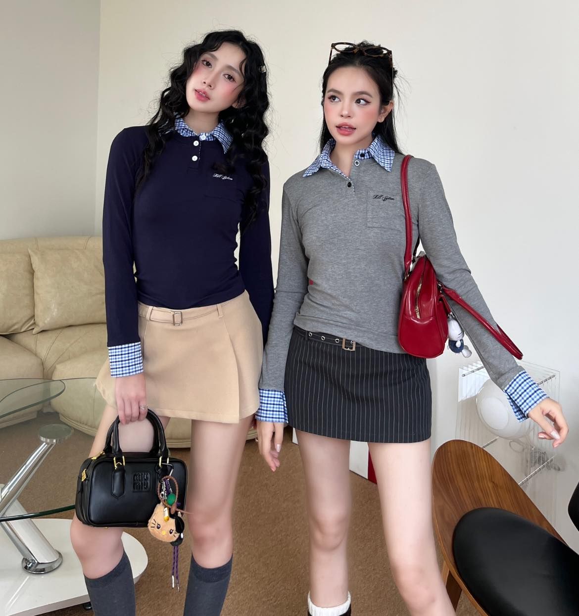  Chân váy xếp ly bản to kèm belt SUZY SKIRT 