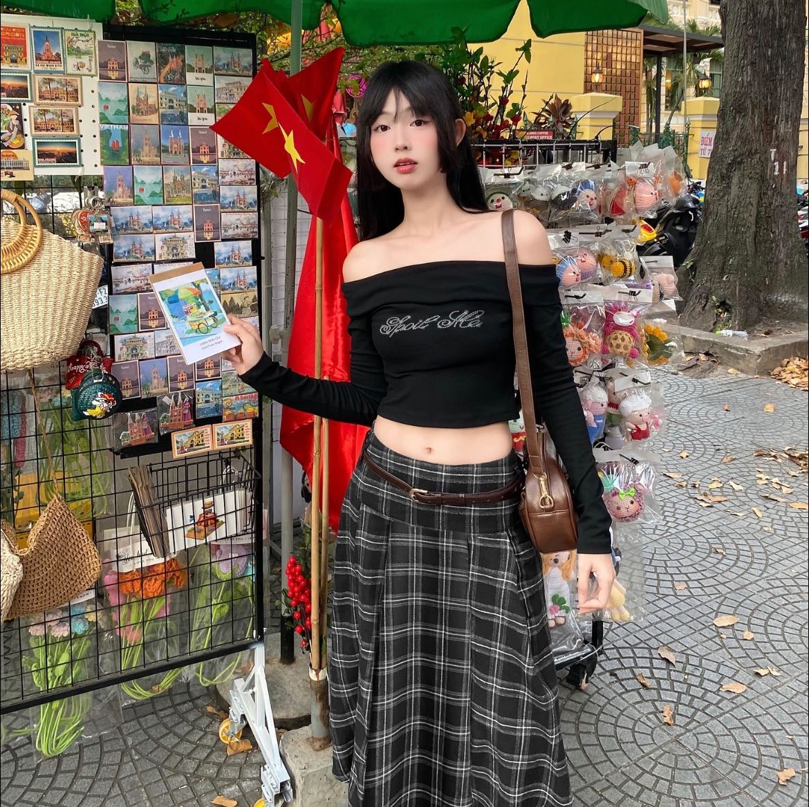  Chân váy caro kiểu dáng dài NIKI vạt chéo - KILL SYSTEM 