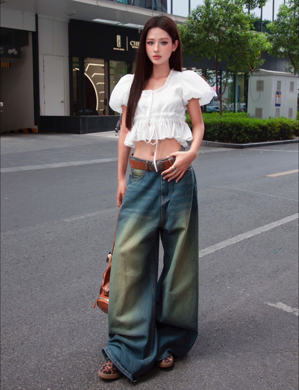  Quần Jeans nữ wash ống rộng Mountain - KILL SYSTEM 