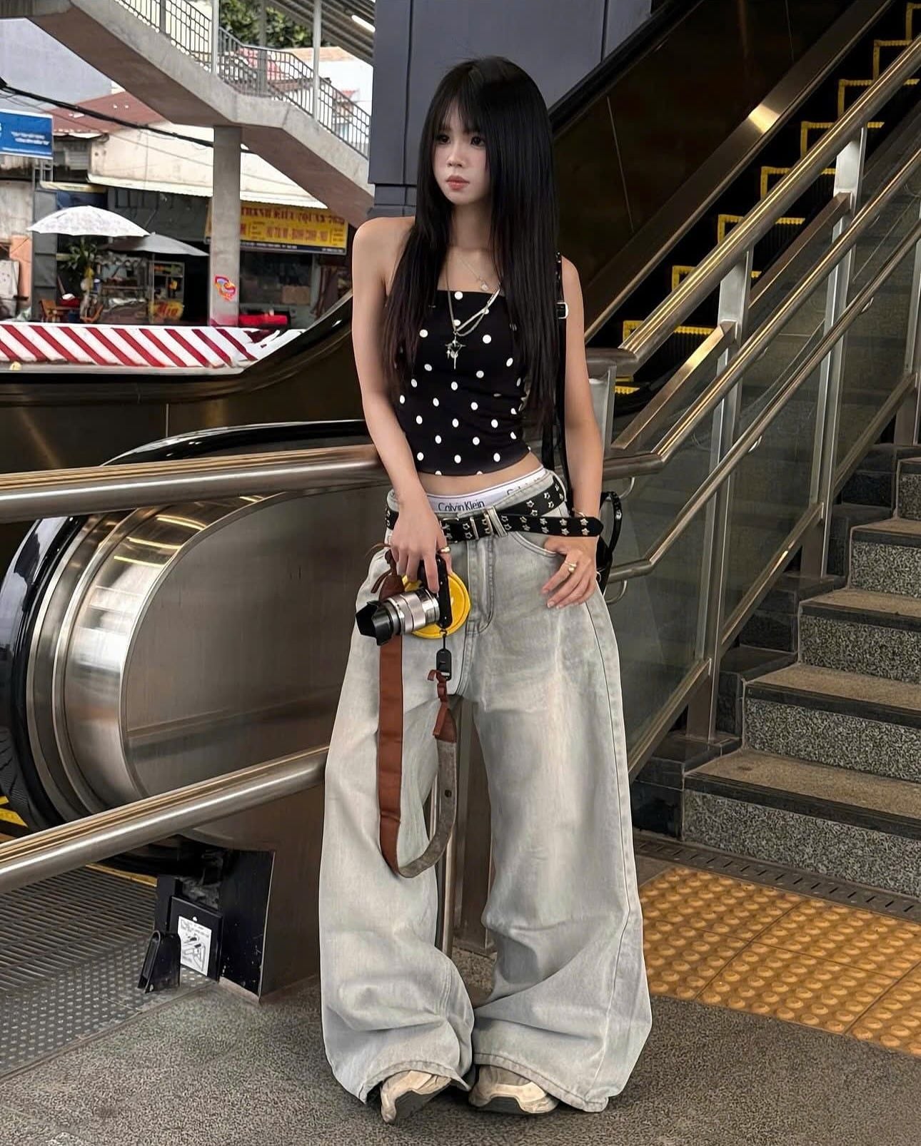  Quần Jeans nữ wash ống rộng Mountain - KILL SYSTEM 