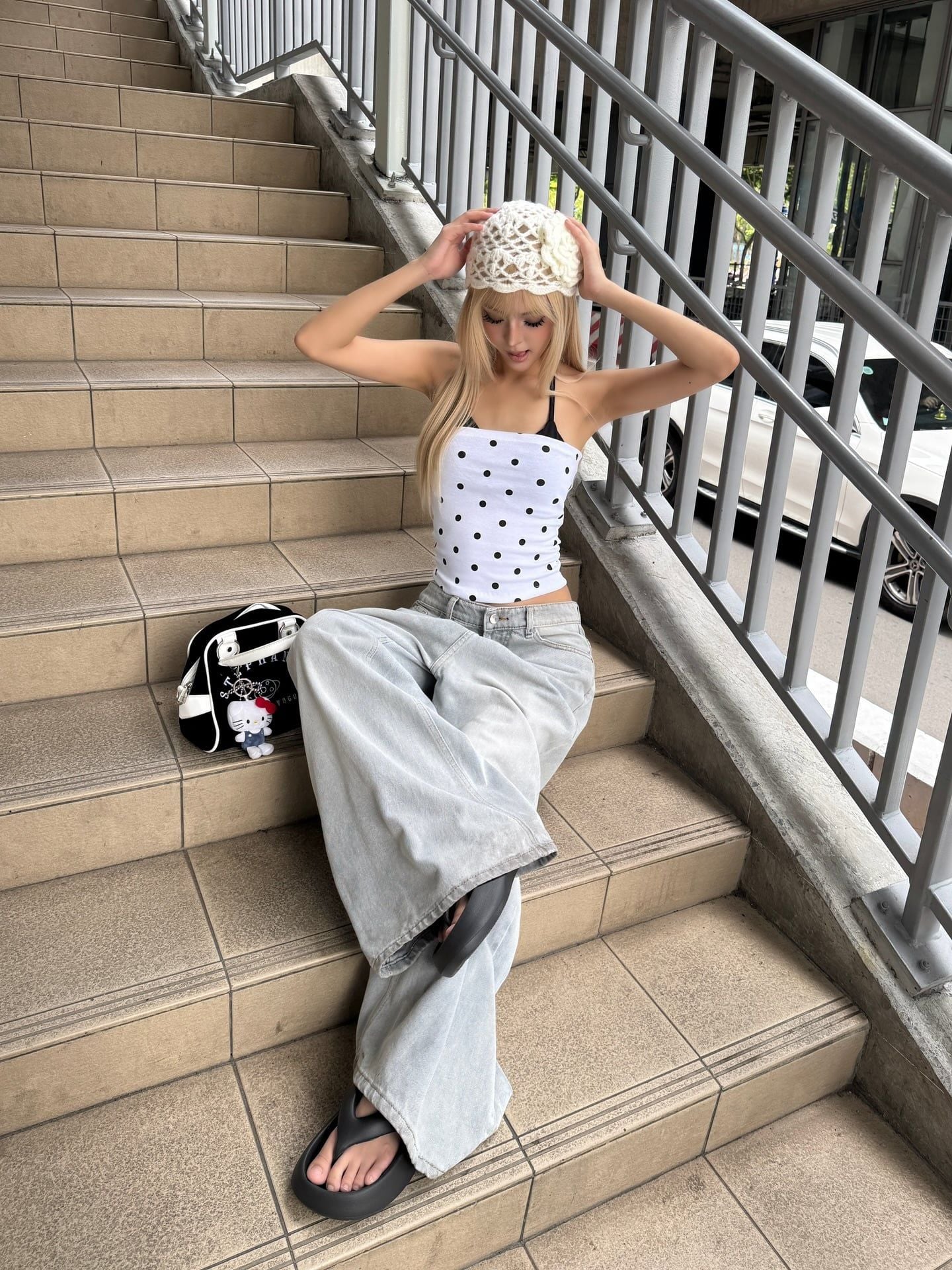  Quần Jeans nữ wash ống rộng Mountain - KILL SYSTEM 