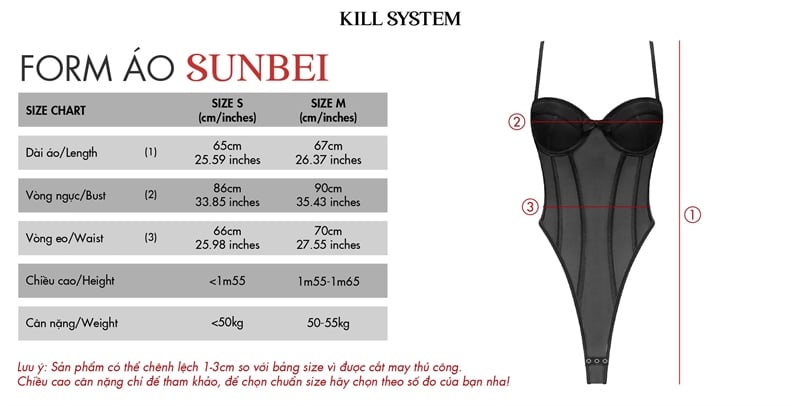  Áo corset bodysuit xuyên thấu tôn dáng SUNBEI - KILLSYSTEM 