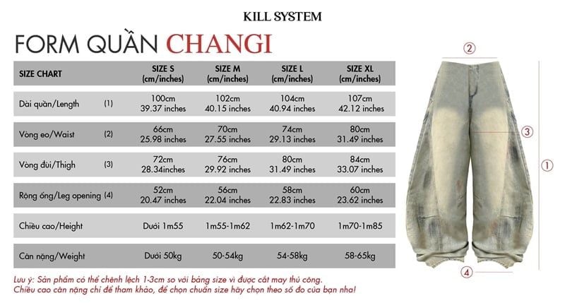  Quần jeans cạp trễ không lưng CHANGI - KILLSYSTEM 
