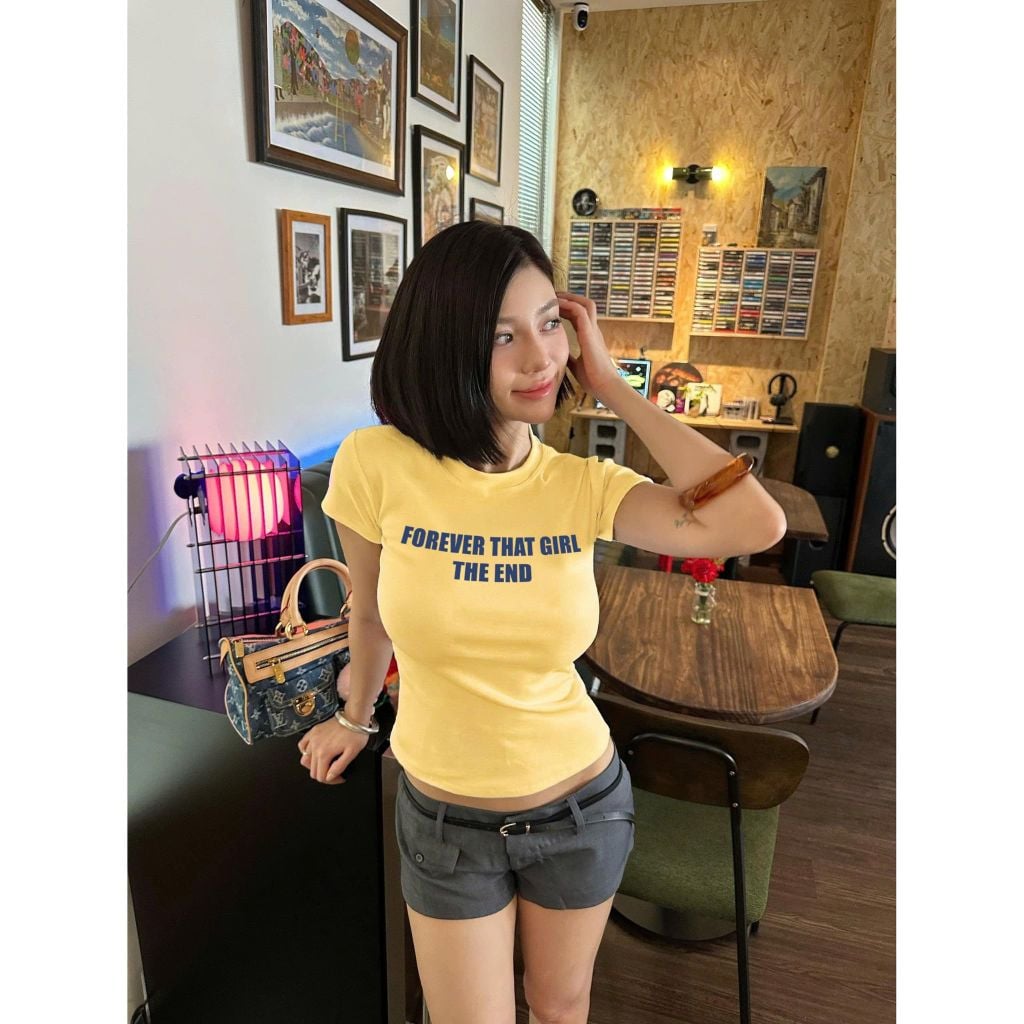  Áo thun babytee ôm body in chữ THE END - KILLSYSTEM 