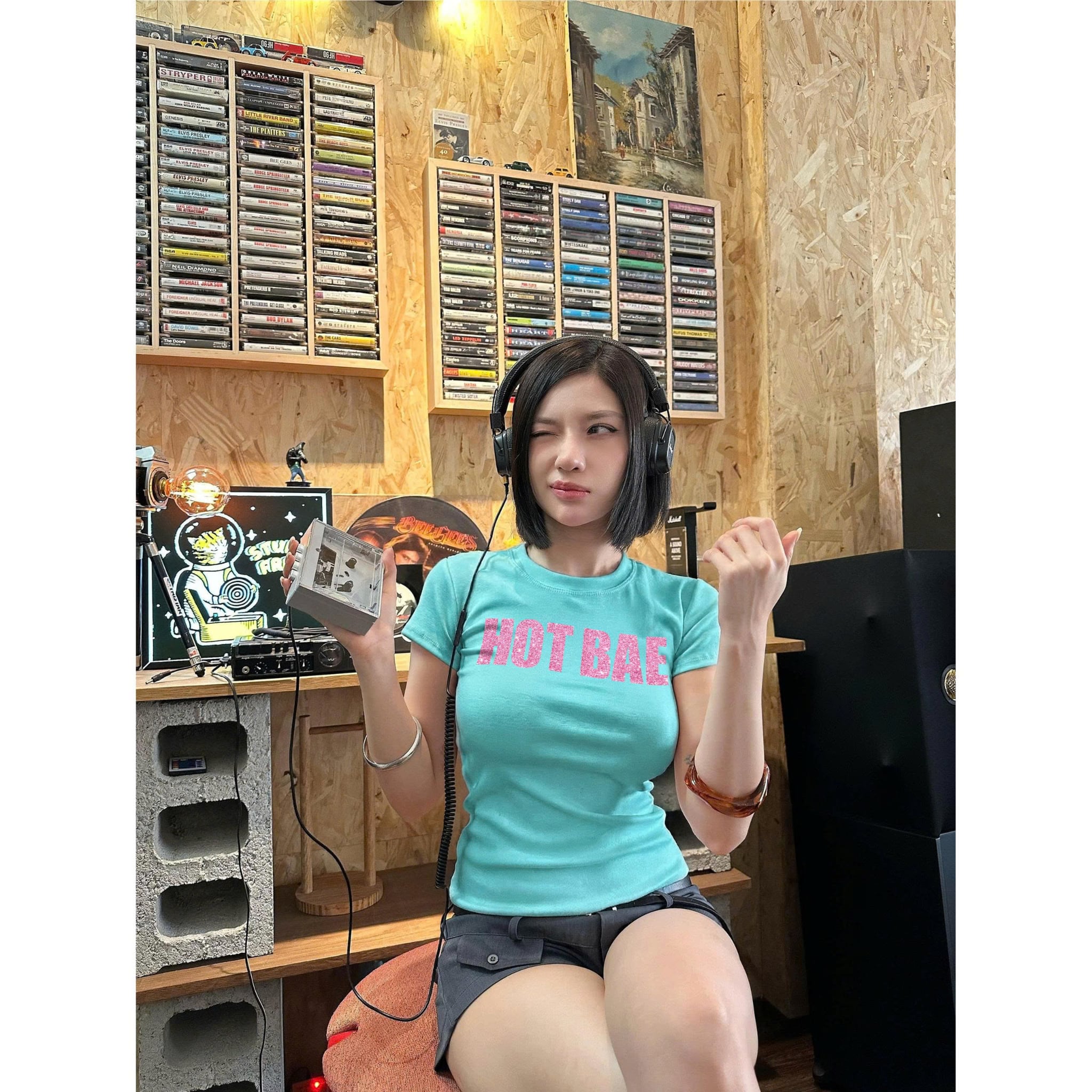  Áo thun babytee in chữ kim tuyến lấp lánh HOT BAE - KILLSYSTEM 