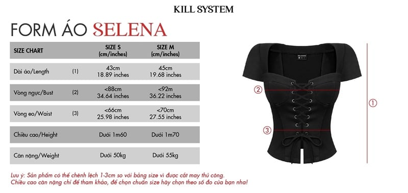  Áo kiểu cổ vuông đan dây gợi cảm SELENA -  KILLSYSTEM 