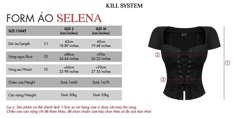  Áo kiểu cổ vuông đan dây gợi cảm SELENA -  KILLSYSTEM 