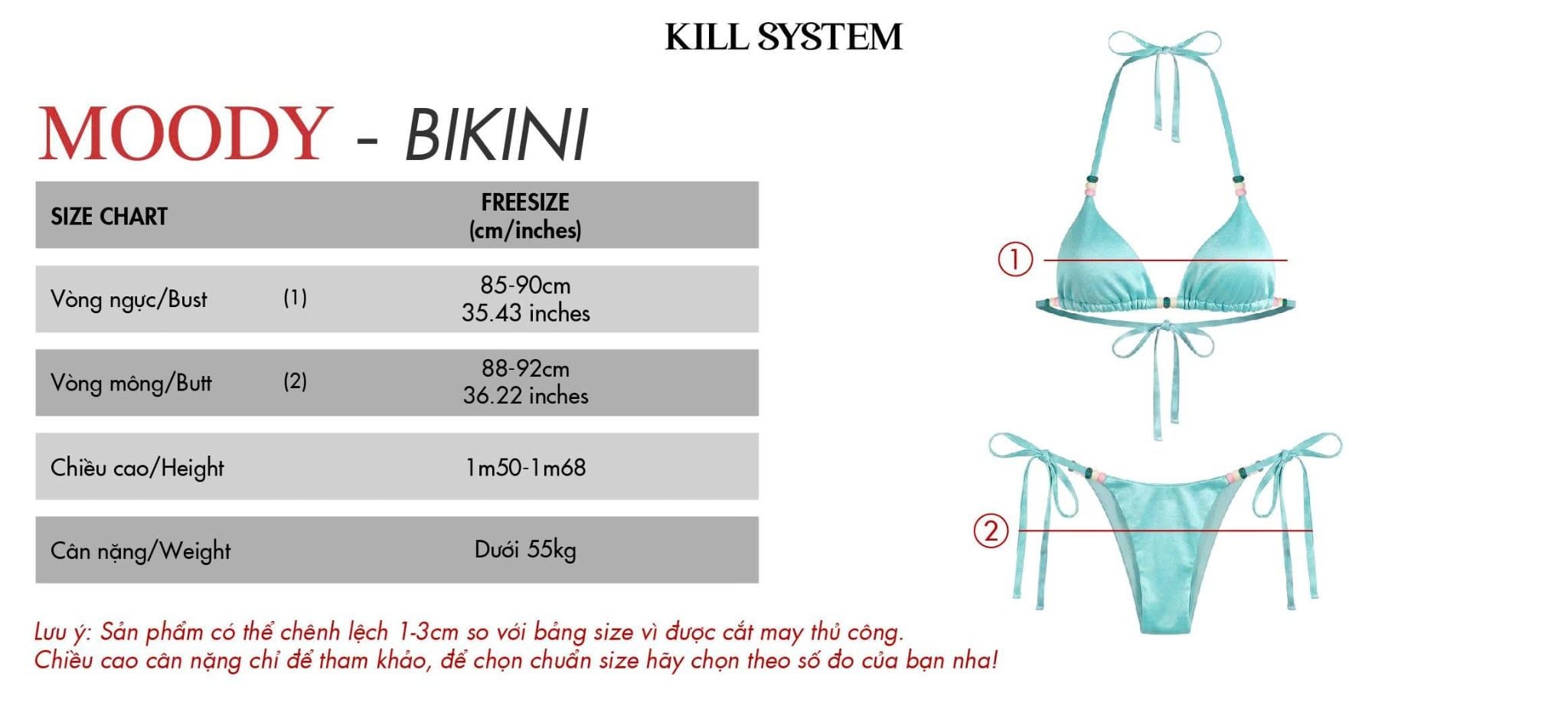  Bikini hai mảnh phi lụa sexy kèm mút MOODY - KILL SYSTEM 