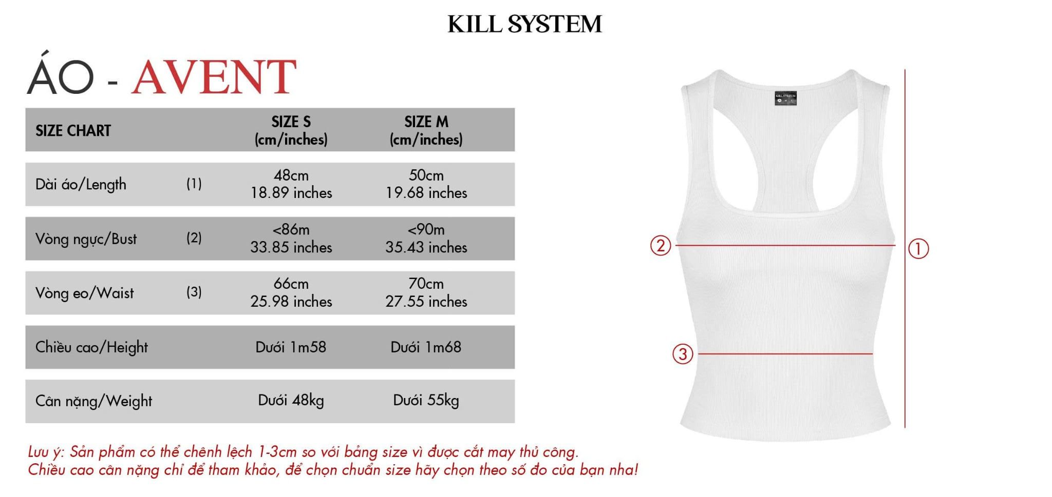  Áo ba lỗ thun gân trơn AVENT - KILL SYSTEM 