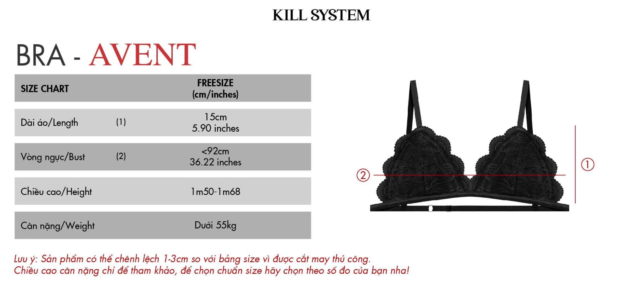  Áo bra hai dây phối ren kèm mút AVENT - KILLSYSTEM 