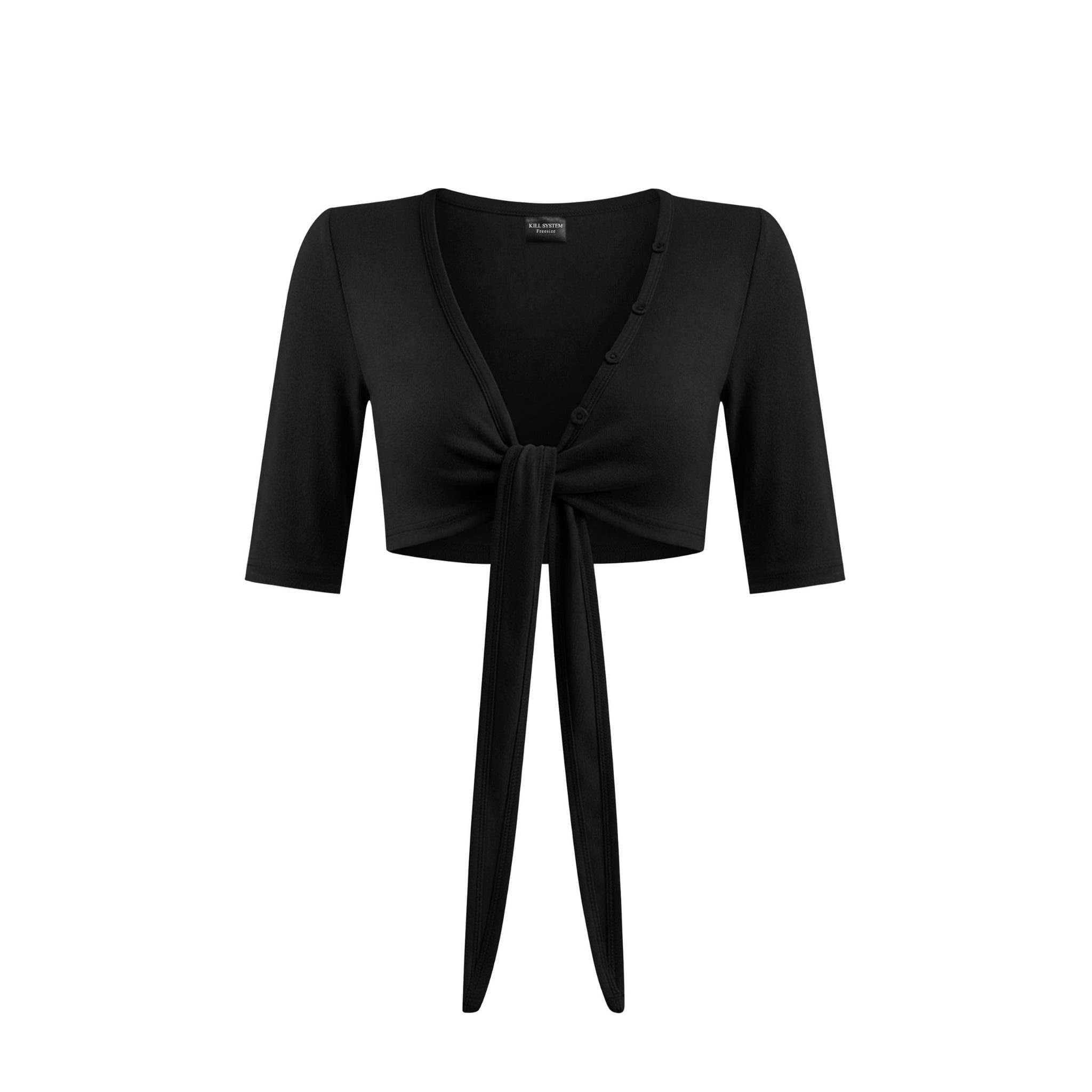  Áo khoác croptop buộc nơ tay lửng CHERU - KILL SYSTEM 