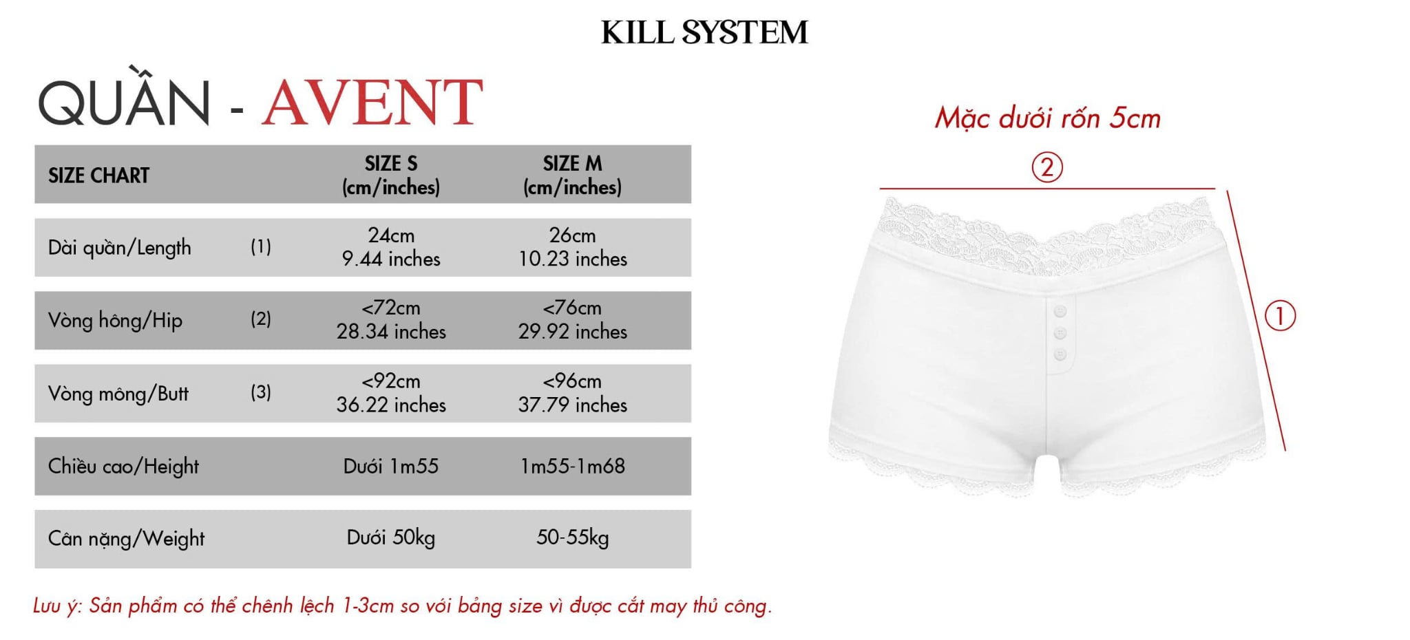  Quần short viền ren cánh thiên thần đính đá AVENT - KILL SYSTEM 