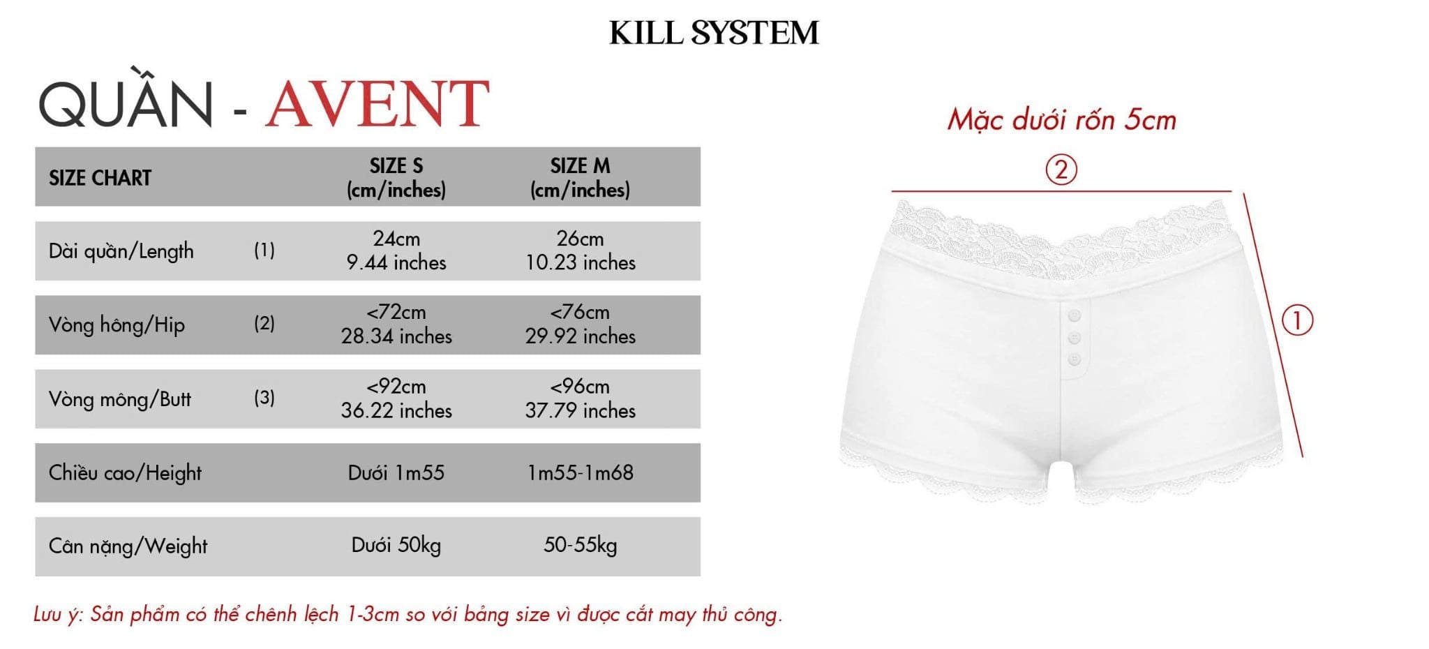  Quần short viền ren cánh thiên thần đính đá AVENT - KILL SYSTEM 