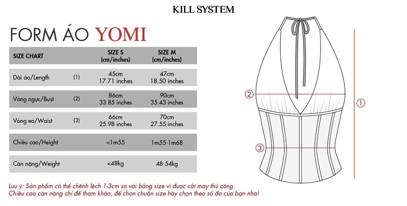  Áo yếm corset ôm body tôn dáng YOMI - KILLSYSTEM 