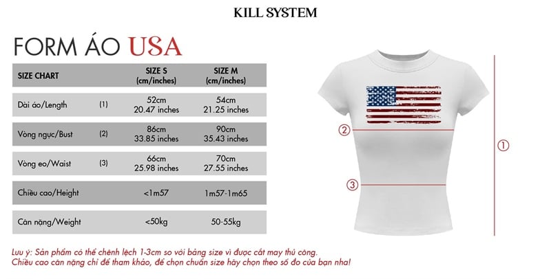  Áo thun co giãn ôm body in hình USA - KILLSYSTEM 