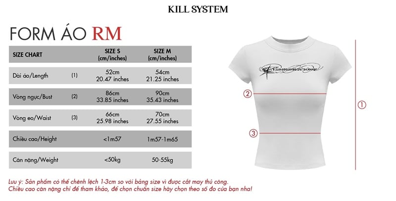  Áo thun in chữ co giãn RM - KILLSYSTEM 