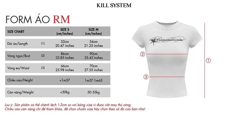  Áo thun in chữ co giãn RM - KILLSYSTEM 