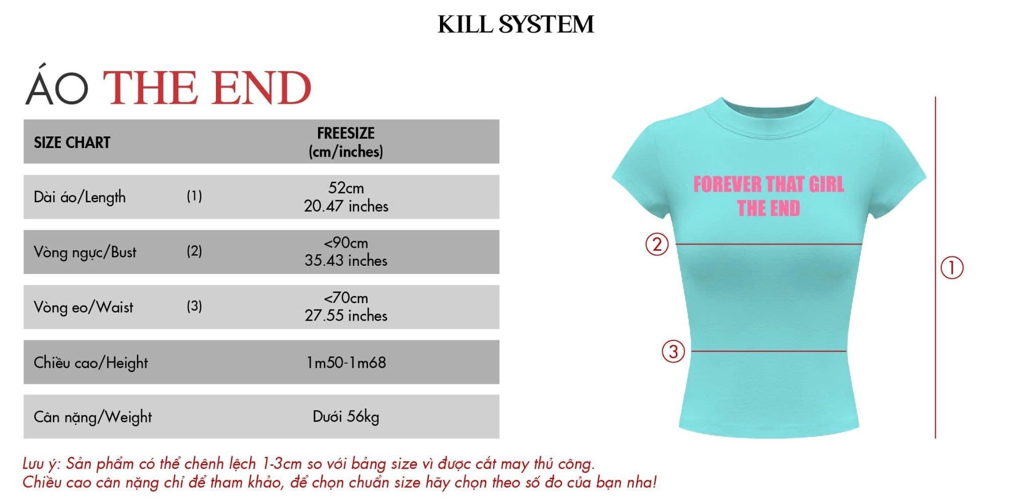  Áo thun babytee ôm body in chữ THE END - KILLSYSTEM 