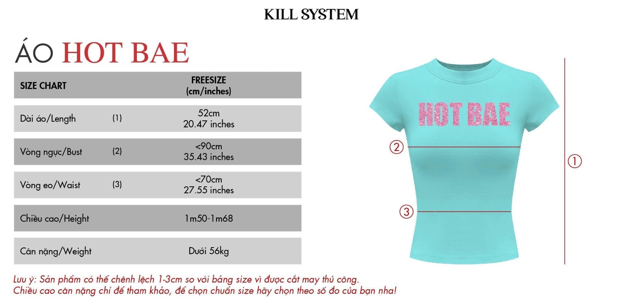  Áo thun babytee in chữ kim tuyến lấp lánh HOT BAE - KILLSYSTEM 