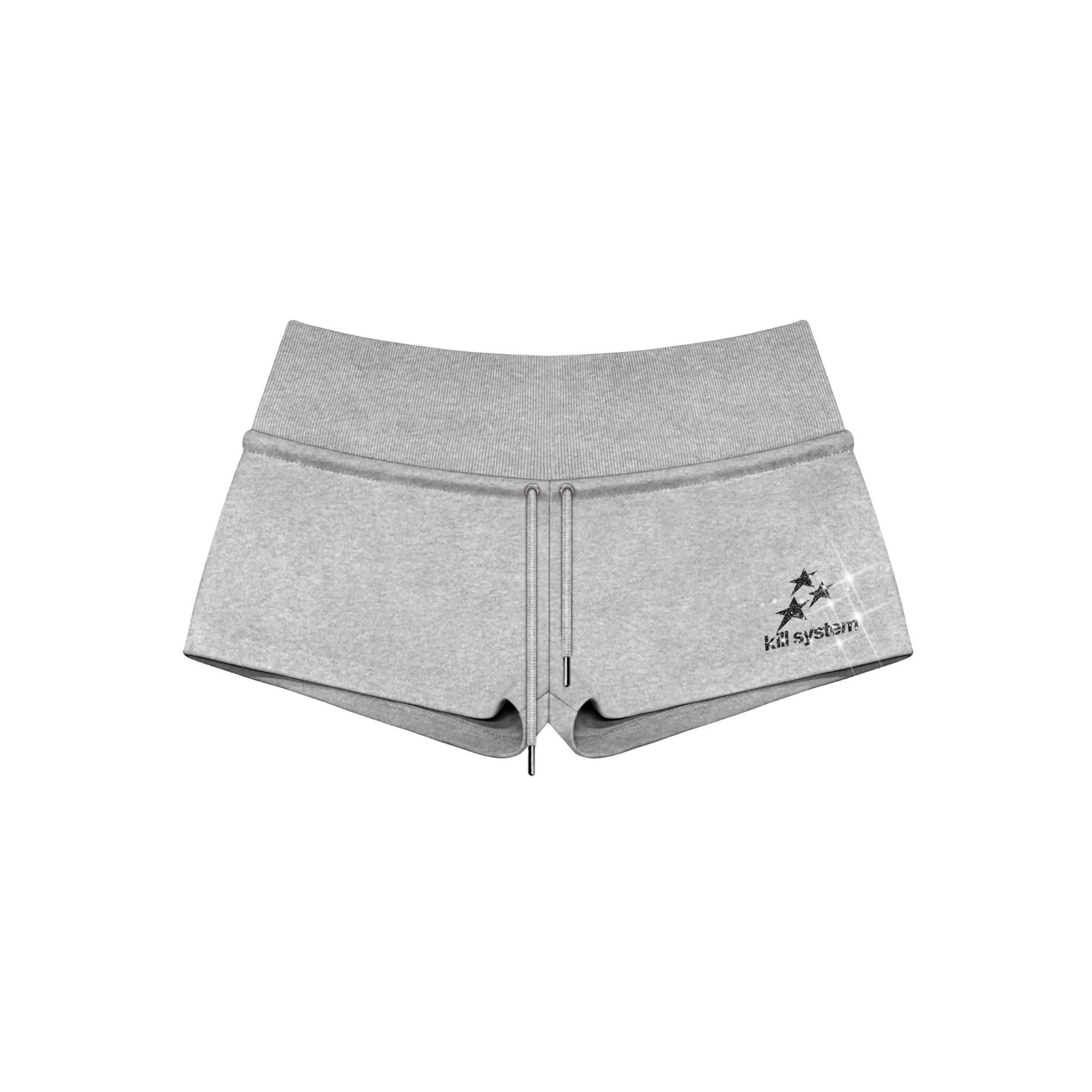  Quần short nỉ cạp trễ in nhũ SUPER STAR - KILLSYSTEM 