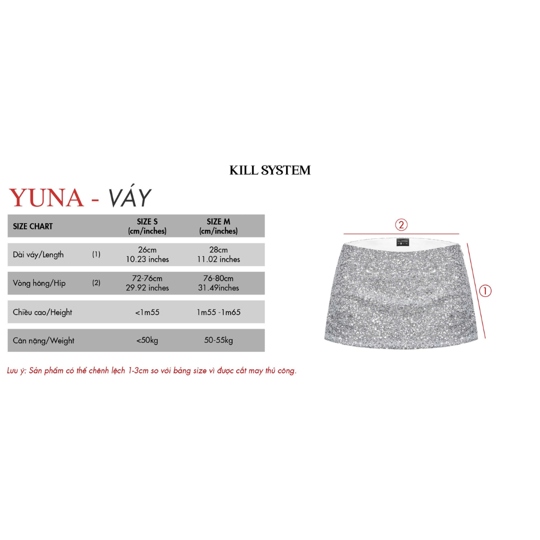  Chân váy ngắn cạp trễ Yuna phối kim tuyến lấp lánh - Killsystem 