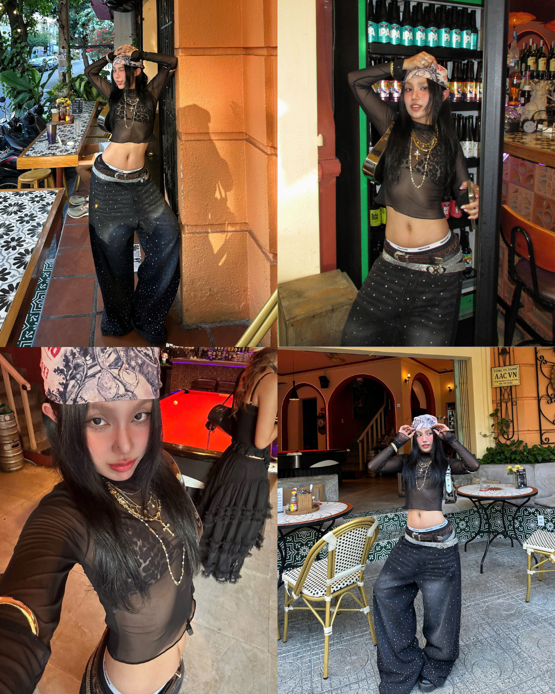  Quần jeans đính đá lấp lánh 2 mặt YIYI - KILL SYSTEM 