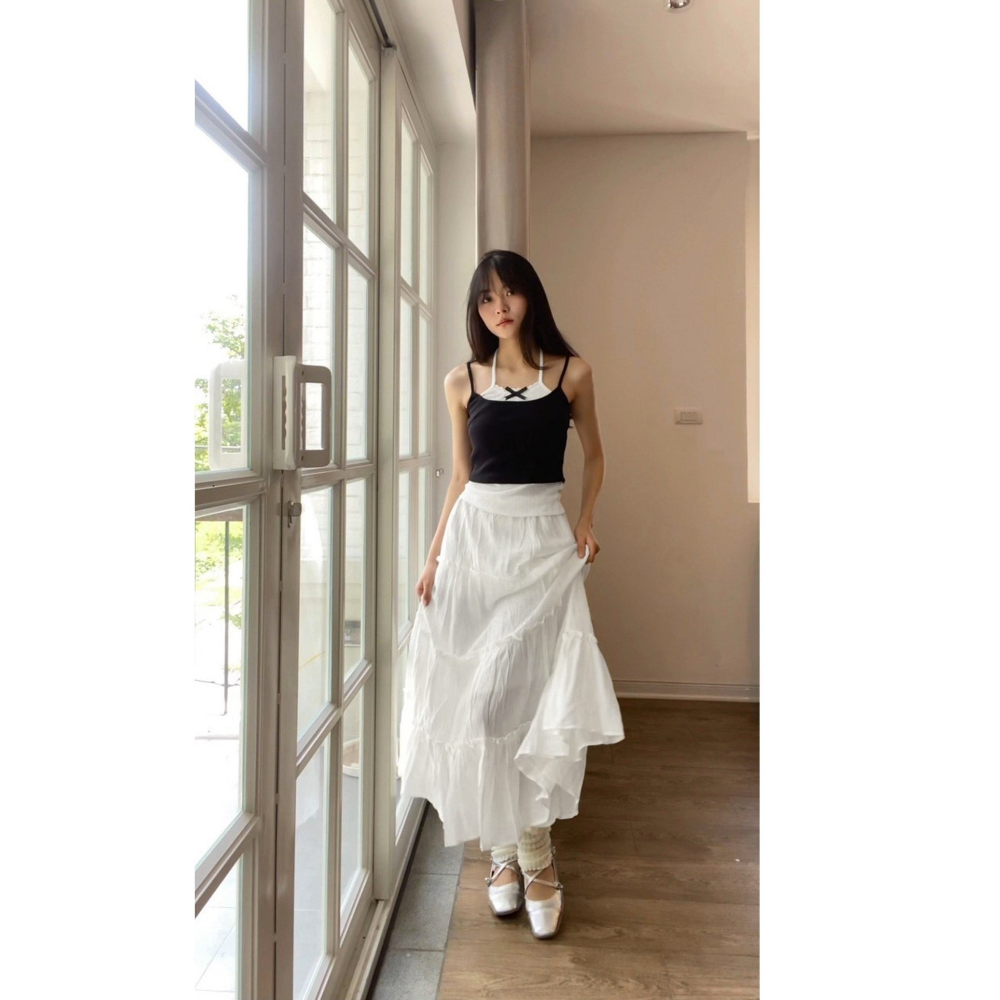  Chân váy dài Kill System Annie dáng xoè nhiều tầng 