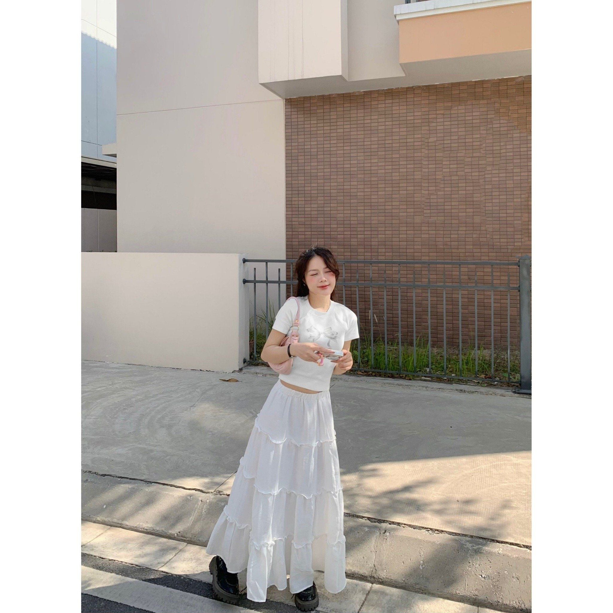  Chân váy dài Kill System Annie dáng xoè nhiều tầng 