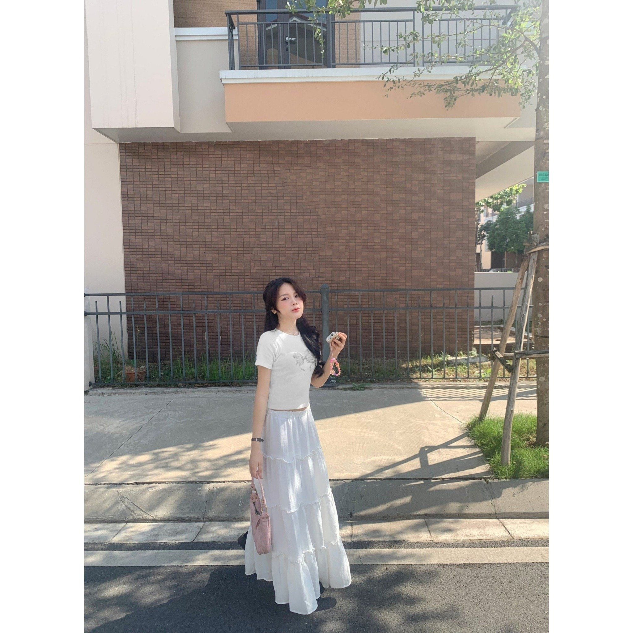  Chân váy dài Kill System Annie dáng xoè nhiều tầng 