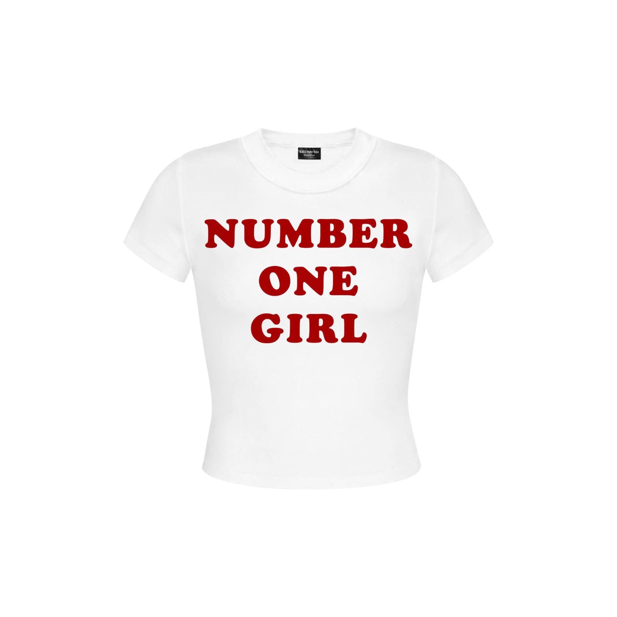  Áo thun ôm body babytee Number One Girl in chữ lấp lánh 
