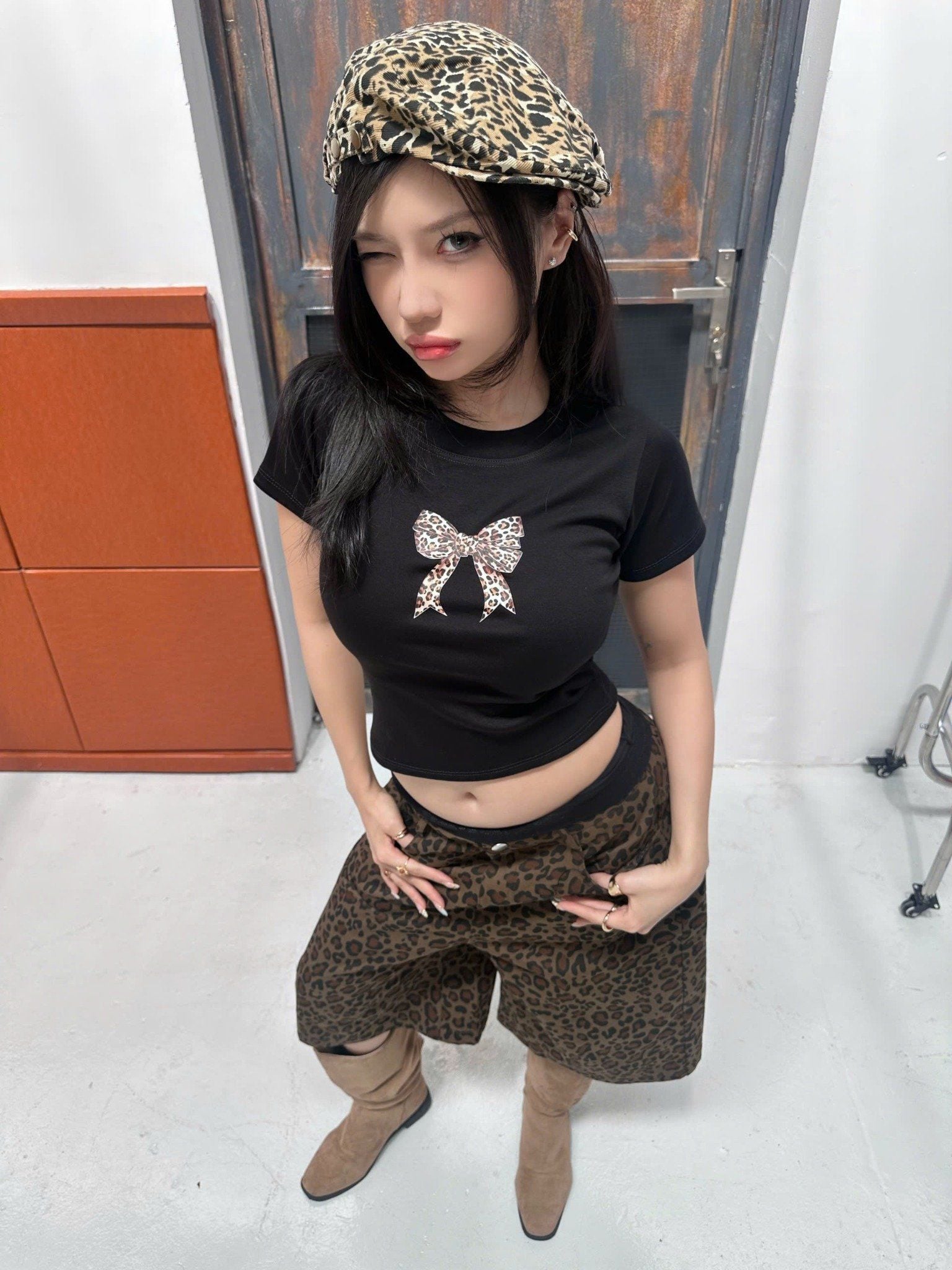  Áo thun ôm body cotton lông mịn co giãn NƠ BEO 