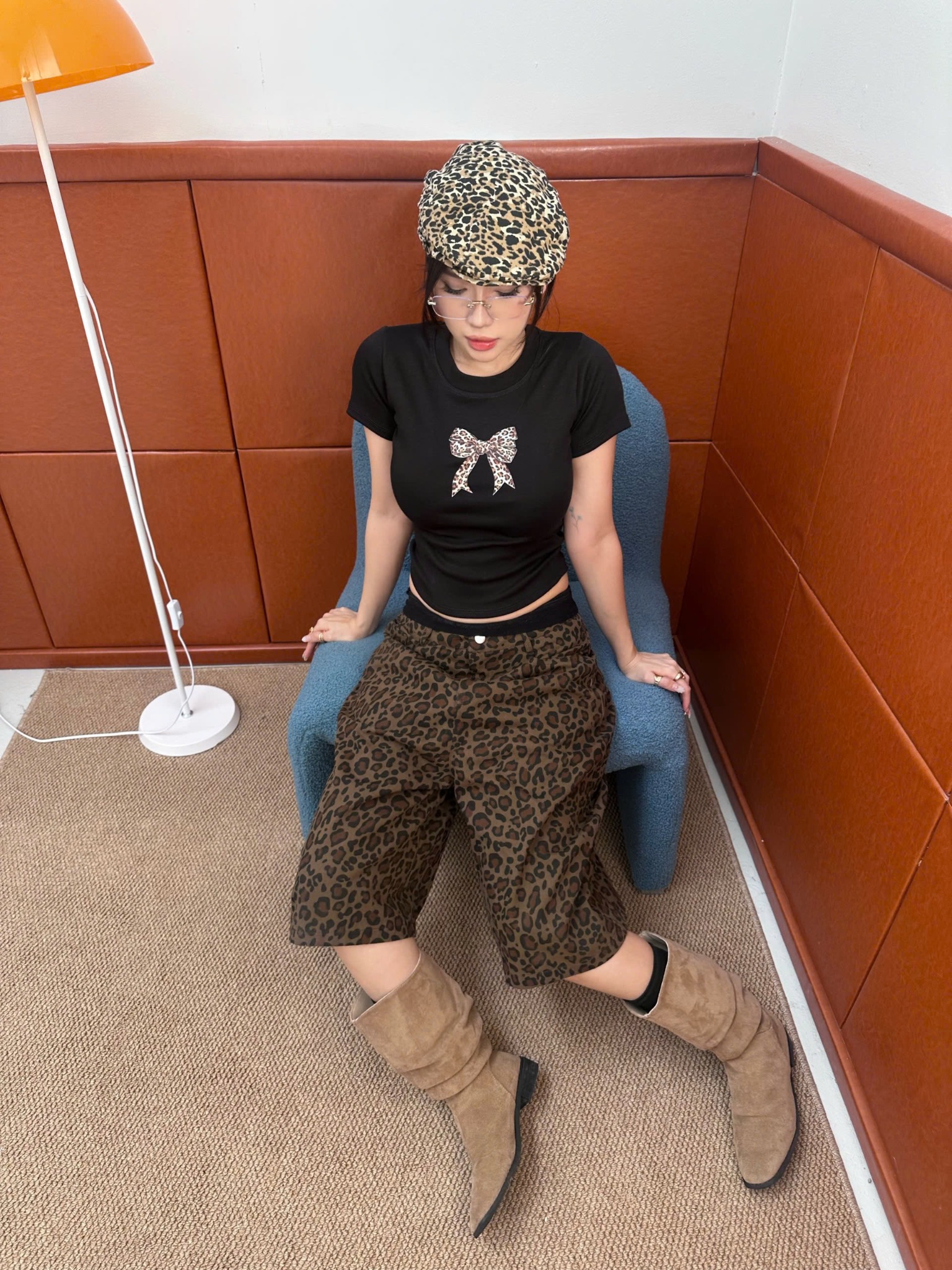  Áo thun ôm body cotton lông mịn co giãn NƠ BEO 