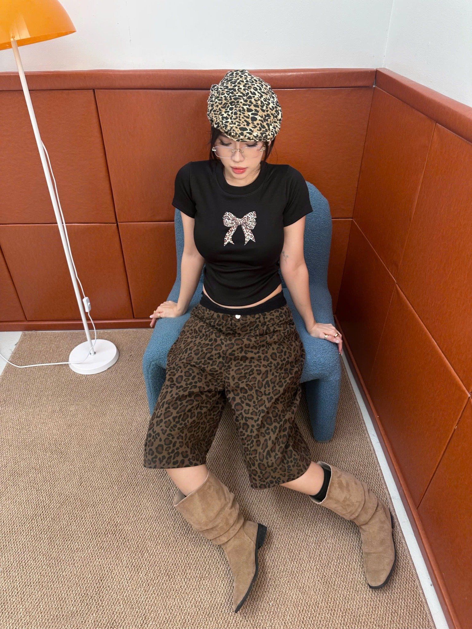  Áo thun ôm body cotton lông mịn co giãn NƠ BEO 