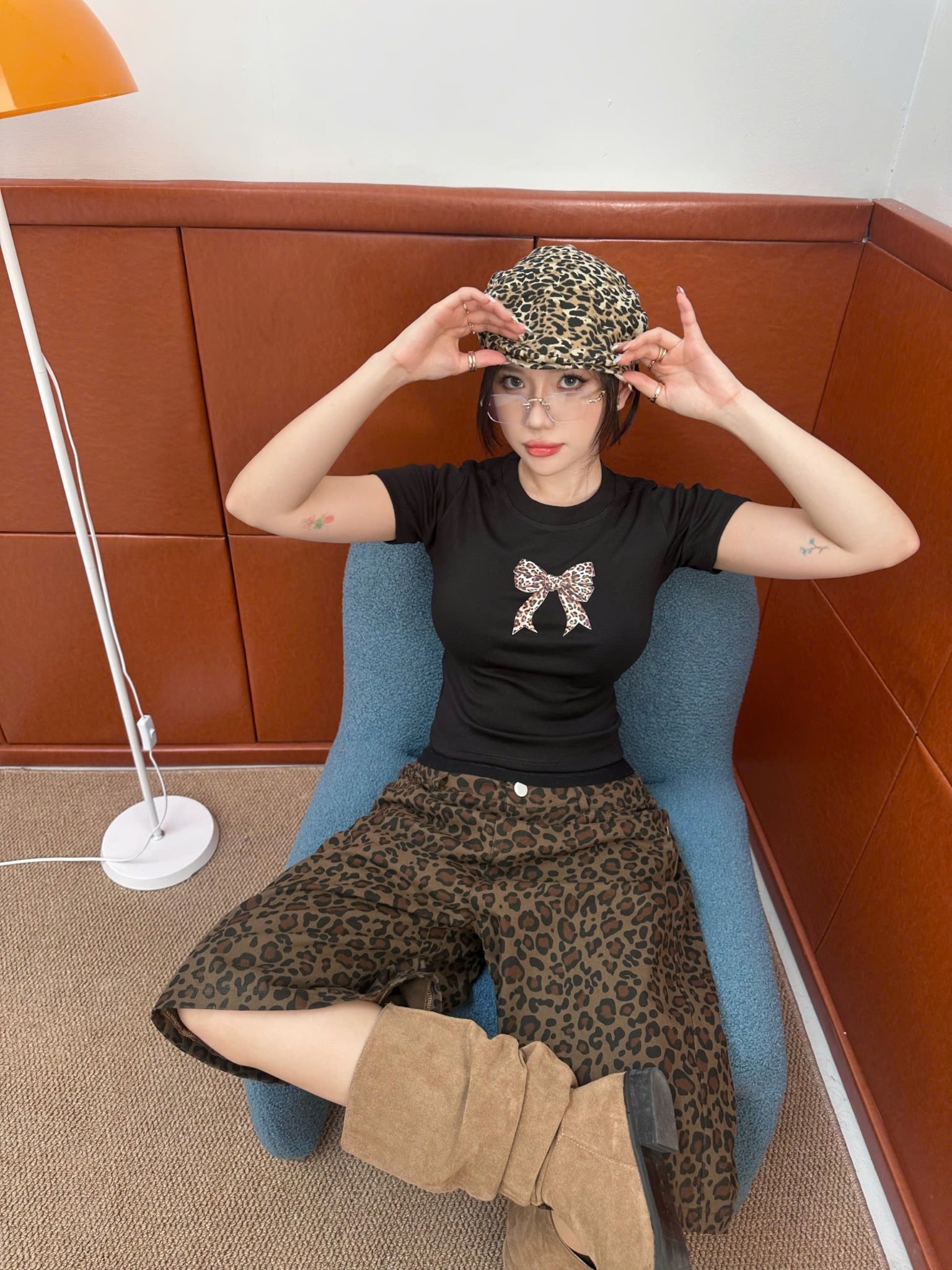  Áo thun ôm body cotton lông mịn co giãn NƠ BEO 