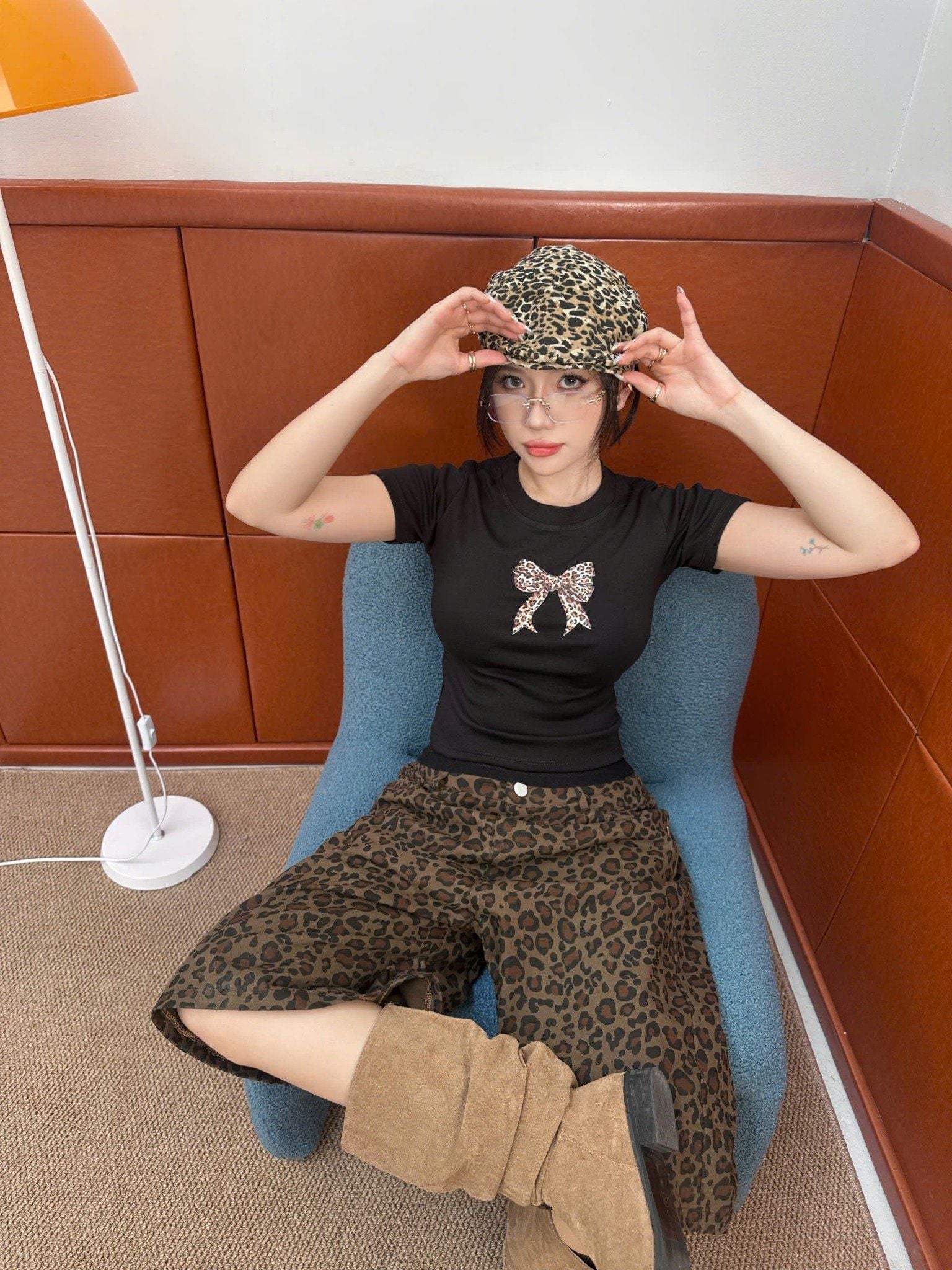  Áo thun ôm body cotton lông mịn co giãn NƠ BEO 