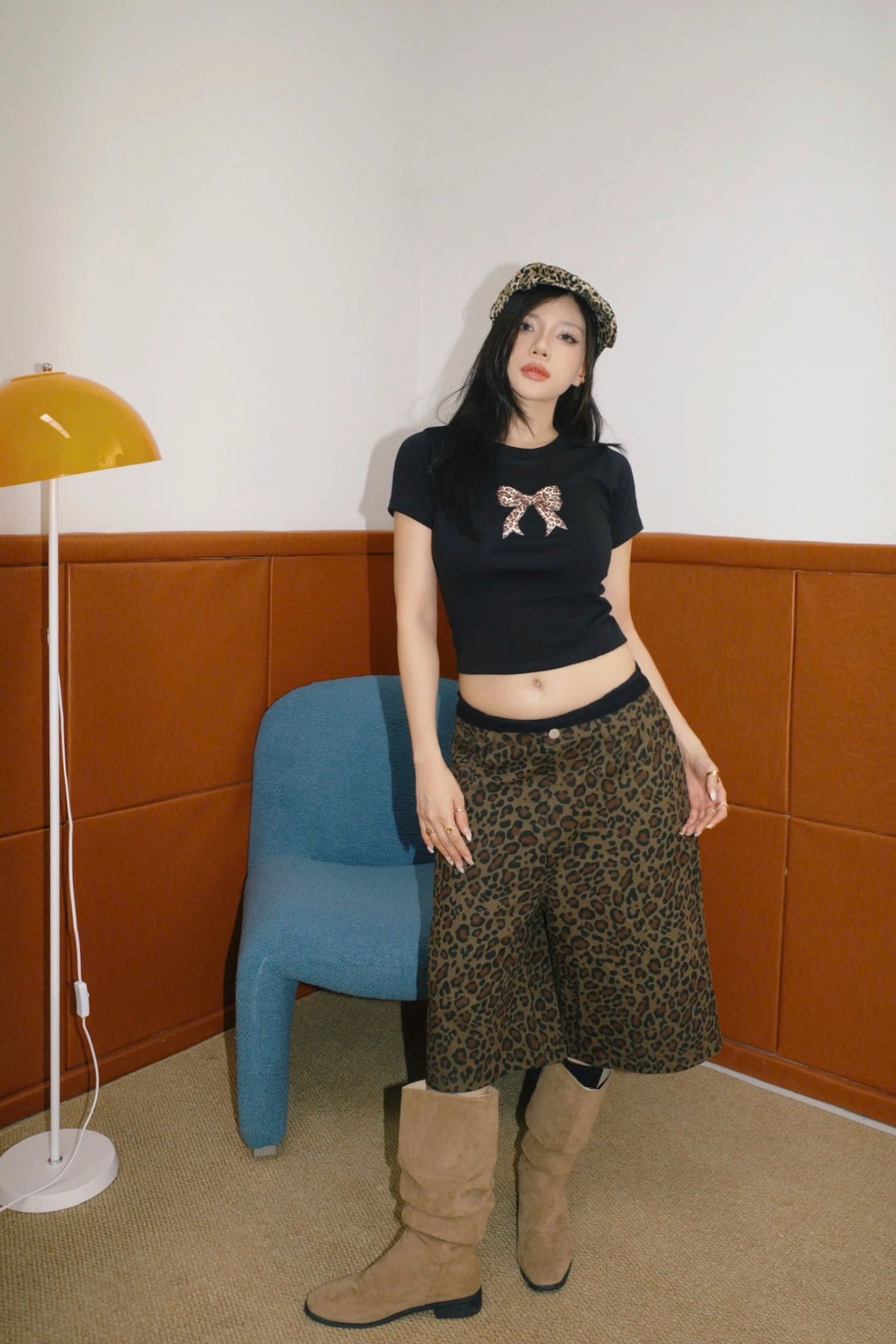  Áo thun ôm body cotton lông mịn co giãn NƠ BEO 