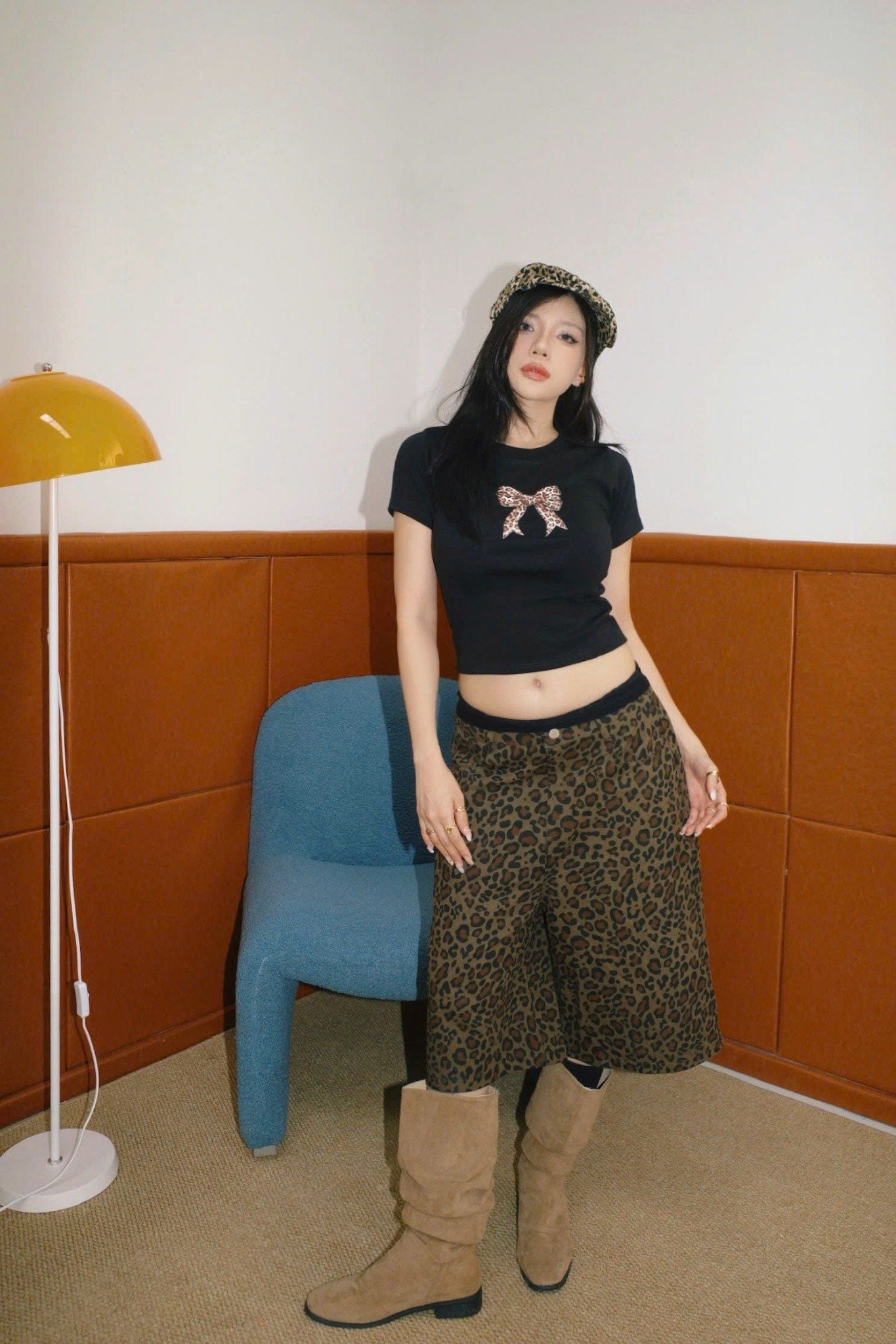  Áo thun ôm body cotton lông mịn co giãn NƠ BEO 