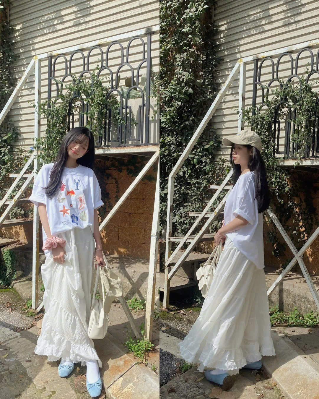  Chân váy dài hai lớp nhiều tầng ANNIE V2 phối ren 