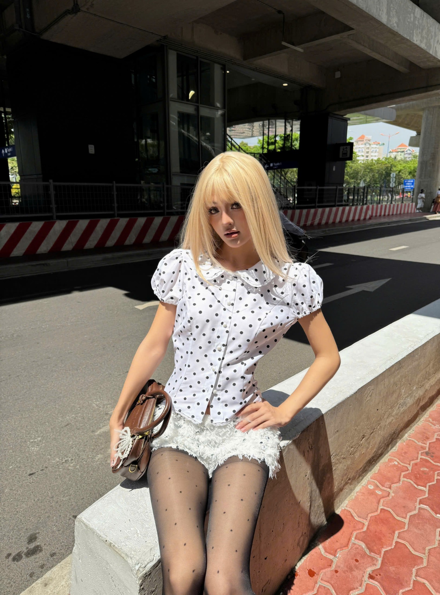  Áo sơ mi ngắn chấm bi tay phồng POLKA - KILL SYSTEM 