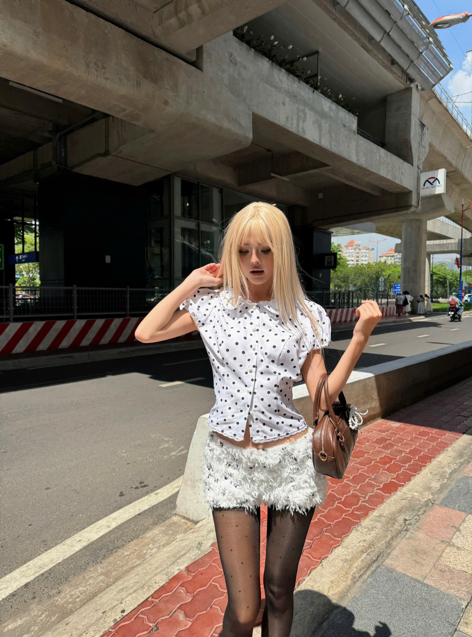  Áo sơ mi ngắn chấm bi tay phồng POLKA - KILL SYSTEM 